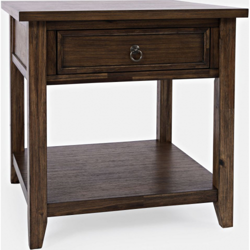 Bakersfield End Table in Wire Brush Brown Wood